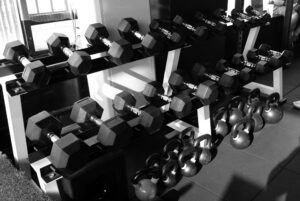 gym weights rack